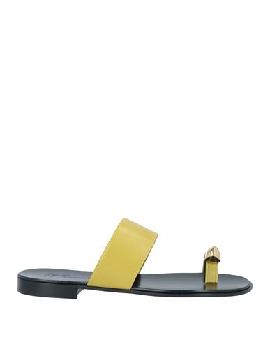 Shop Giuseppe Zanotti Man Thong Sandal Yellow Size 9 Soft Leather