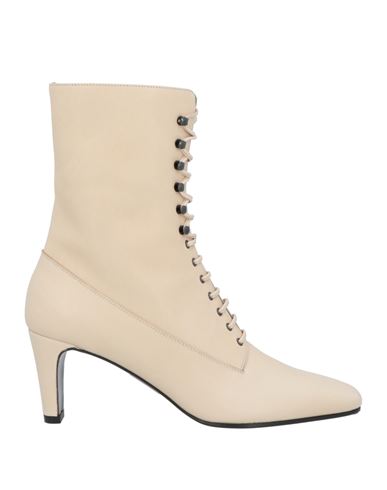 Michel Vivien Woman Ankle Boots Beige Size 8 Calfskin In Beige