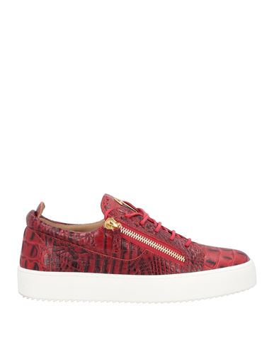 Shop Giuseppe Zanotti Man Sneakers Red Size 9 Soft Leather