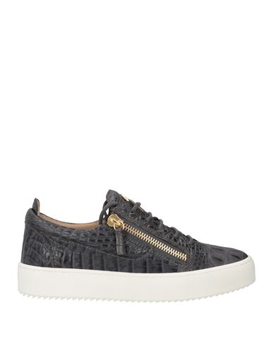 Giuseppe Zanotti Man Sneakers Charcoal Size 6 Leather