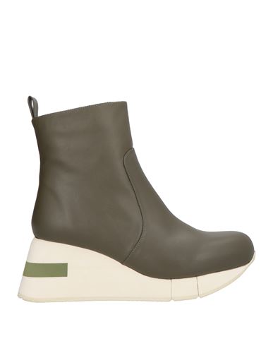 Paloma Barceló Woman Ankle Boots Military Green Size 10 Soft Leather In Green