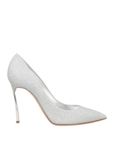 Casadei Woman Pumps Silver Size 11 Textile Fibers In Silver