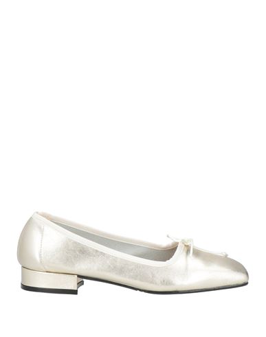 Cuplé Woman Ballet Flats Platinum Size 7 Soft Leather In Grey