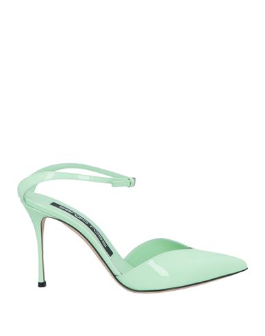 Sergio Rossi Woman Pumps Light Green Size 11 Soft Leather