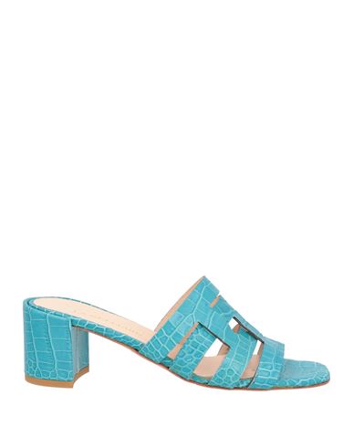La Sellerie Woman Sandals Turquoise Size 10 Soft Leather In Blue