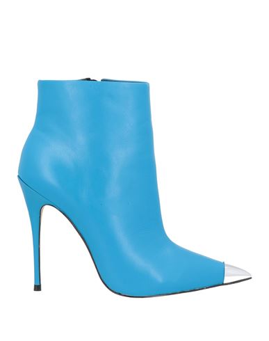 Carrano Woman Ankle Boots Azure Size 7 Soft Leather In Blue