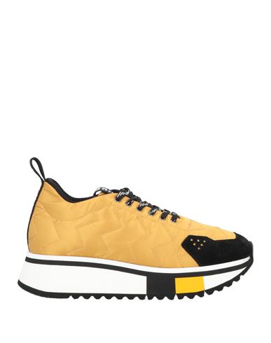Fabi Woman Sneakers Ocher Size 6 Textile Fibers, Soft Leather In Yellow