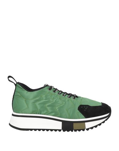 Fabi Woman Sneakers Green Size 6 Textile Fibers, Soft Leather