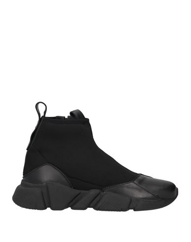 Malloni Woman Sneakers Black Size 9 Soft Leather, Textile Fibers