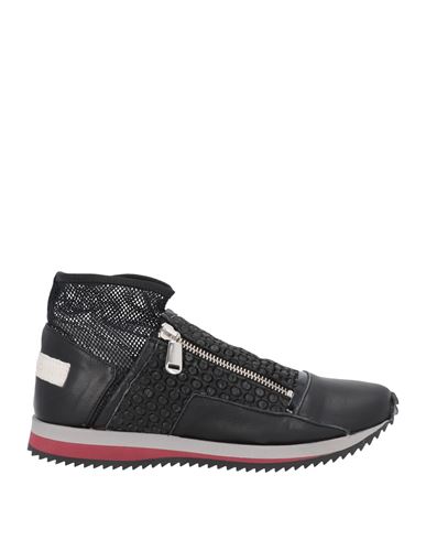 Malloni Woman Sneakers Black Size 6 Soft Leather, Textile Fibers