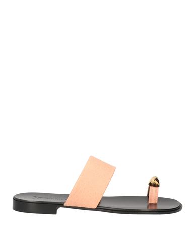 Shop Giuseppe Zanotti Man Thong Sandal Blush Size 9 Soft Leather In Pink