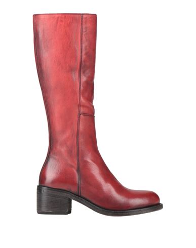 Moma Woman Knee Boots Brick Red Size 11 Calfskin