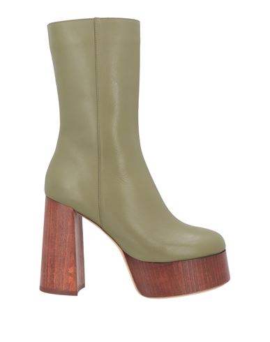 Gia Borghini Woman Ankle Boots Military Green Size 8 Soft Leather