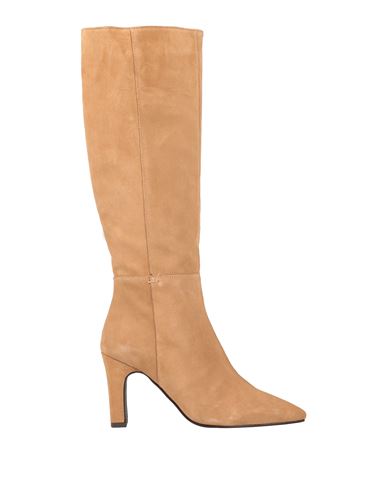 Paola Ferri Woman Knee Boots Camel Size 10 Soft Leather In Beige