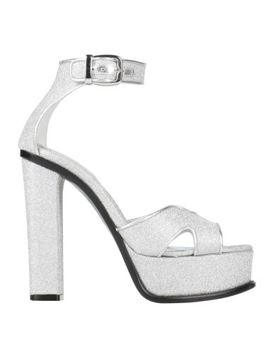 Alexander Mcqueen Woman Sandals Silver Size 11 Textile Fibers