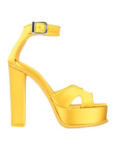 Alexander Mcqueen Woman Sandals Yellow Size 11 Textile Fibers