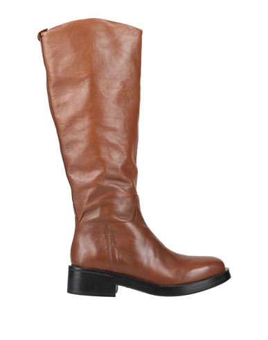 Paola Ferri Woman Knee Boots Tan Size 11 Soft Leather In Brown