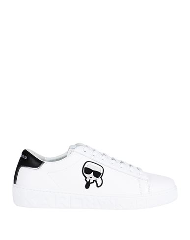 Karl Lagerfeld Man Sneakers White Size 12 Bovine Leather