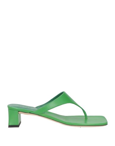 By Far Woman Toe Strap Sandals Green Size 10 Soft Leather