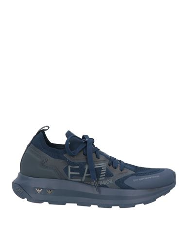 Ea7 Man Sneakers Navy Blue Size 8 Textile Fibers