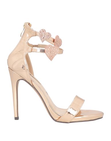 06 Milano Woman Sandals Rose Gold Size 10 Textile Fibers