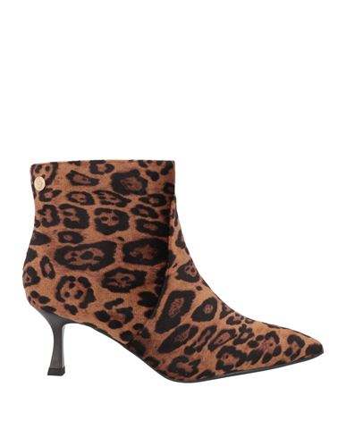 Gattinoni Woman Ankle Boots Camel Size 11 Textile Fibers In Beige