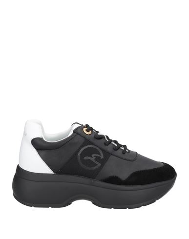 Gattinoni Woman Sneakers Black Size 11 Soft Leather, Textile Fibers