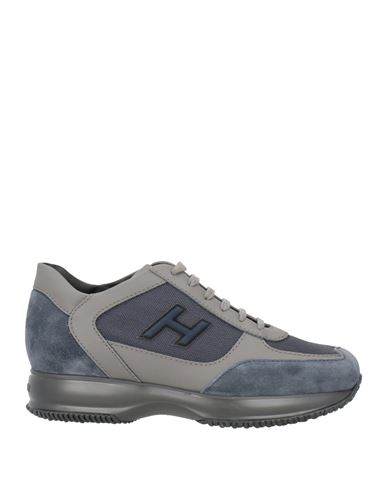 Hogan Man Sneakers Slate Blue Size 9 Leather, Textile Fibers