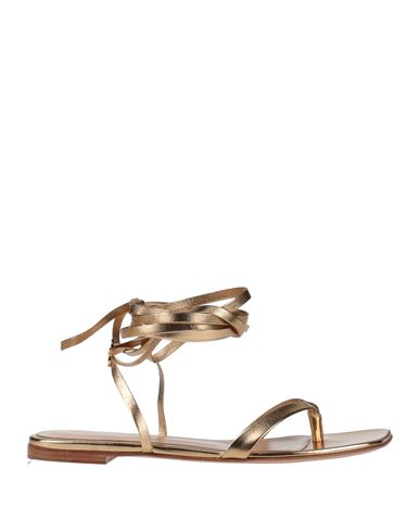 Gianvito Rossi Woman Toe Strap Sandals Gold Size 9 Soft Leather