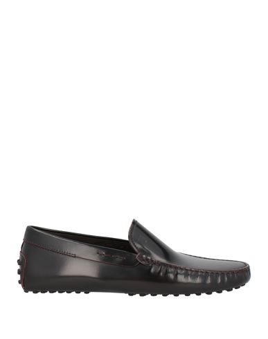 Tod's Man Loafers Plum Size 9 Leather In Black