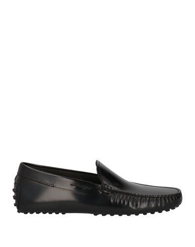 Tod's Man Loafers Plum Size 9 Leather In Black