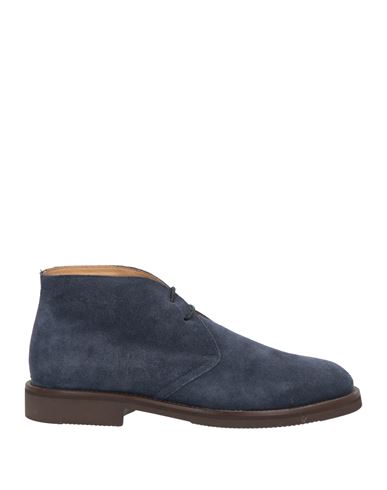Seboy's Man Ankle Boots Navy Size 7 Leather In Blue