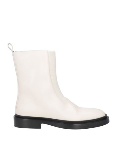 Jil Sander Woman Ankle Boots Off White Size 7 Soft Leather