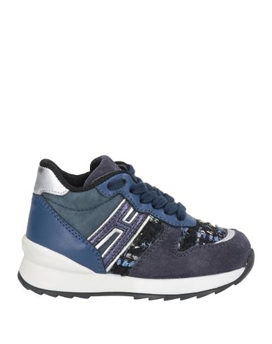 Hogan Babies'  Toddler Girl Sneakers Midnight Blue Size 10c Soft Leather, Textile Fibers