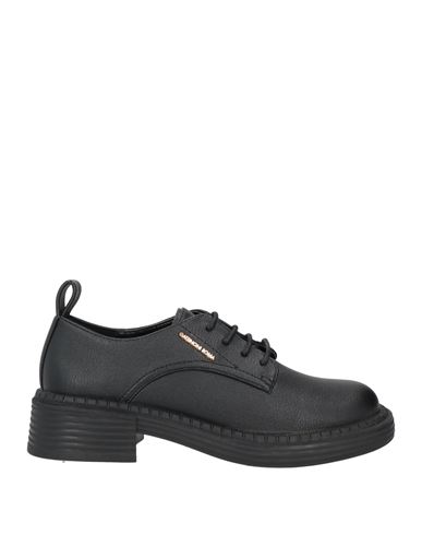 Gattinoni Woman Lace-up Shoes Black Size 11 Textile Fibers