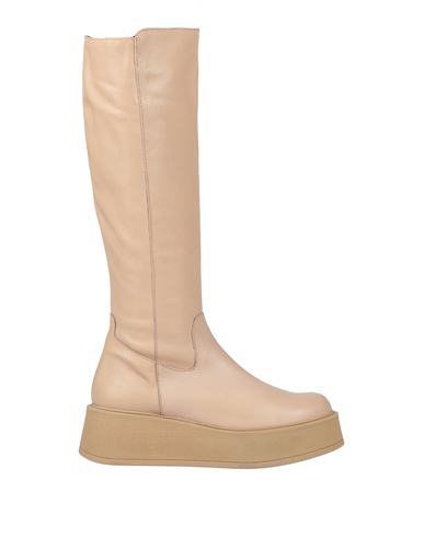 Paola Ferri Woman Knee Boots Beige Size 7 Soft Leather