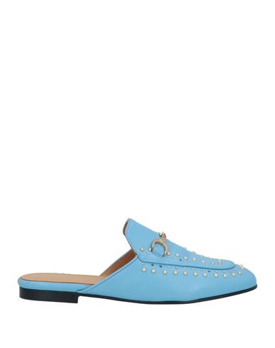 Gio+ Woman Mules & Clogs Sky Blue Size 7 Soft Leather
