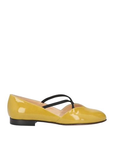 A.testoni A. Testoni Woman Ballet Flats Mustard Size 5.5 Soft Leather In Yellow