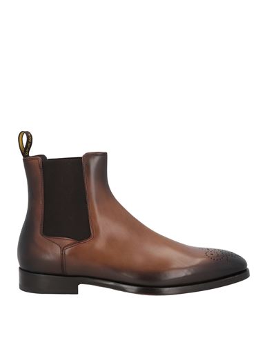 Doucal's Man Ankle Boots Brown Size 6 Soft Leather, Elastic Fibres In Brown