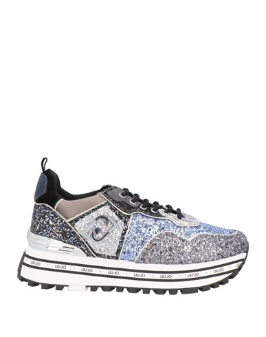Liu •jo Woman Sneakers Pastel Blue Size 6 Soft Leather, Textile Fibers