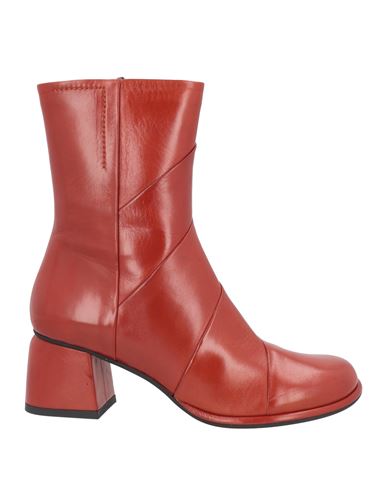 Pas De Rouge Woman Ankle Boots Brick Red Size 11 Soft Leather