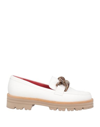 Pas De Rouge Woman Loafers White Size 10 Soft Leather