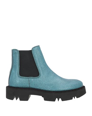 Boemos Woman Ankle Boots Turquoise Size 10 Soft Leather In Blue