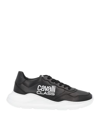 Cavalli Class Man Sneakers Black Size 9 Calfskin