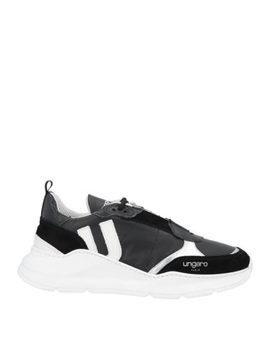 Ungaro Man Sneakers Black Size 12 Soft Leather