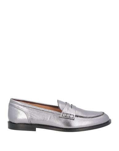 BOEMOS BOEMOS WOMAN LOAFERS SILVER SIZE 7 SOFT LEATHER