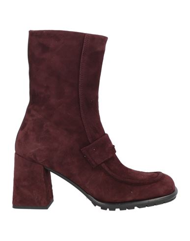 181 Woman Ankle Boots Burgundy Size 11 Soft Leather In Red
