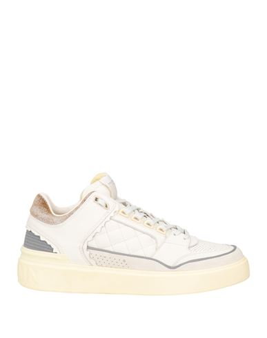 Balmain Man Sneakers Off White Size 13 Soft Leather
