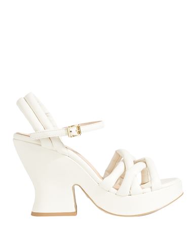 Shop Janet & Janet Woman Sandals Cream Size 8 Soft Leather In White