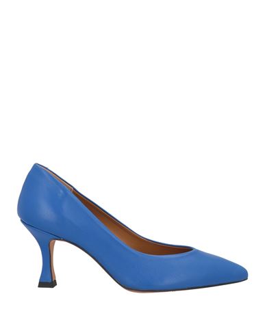 Shop Elena Del Chio Woman Pumps Blue Size 8 Soft Leather